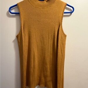 Ambiance Mustard Ribbed Knit Top